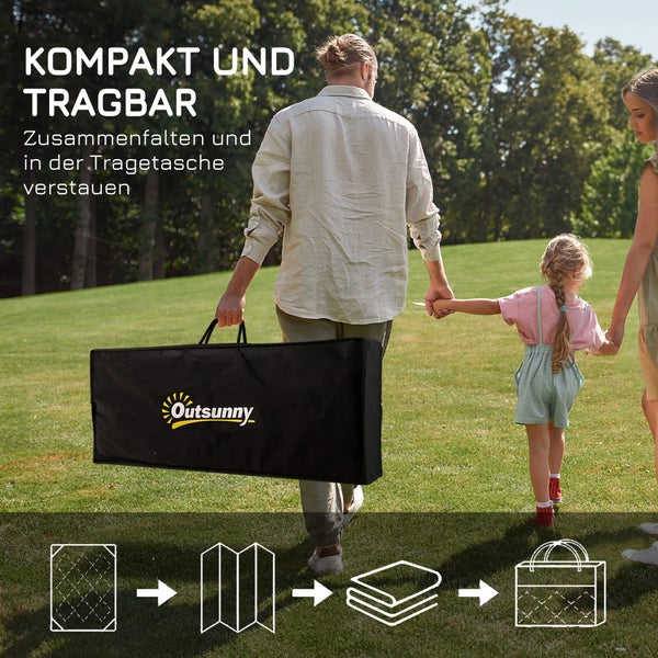 Outsunny Outdoor-Teppich mit Tragetasche, für Camping, Terrasse, 365 x 274 cm, Kunststoff, Grün