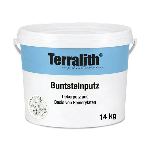 Terralith Buntsteinputz, Dekorputz auf Basis von Reinacrylaten, 14 Kilogramm.