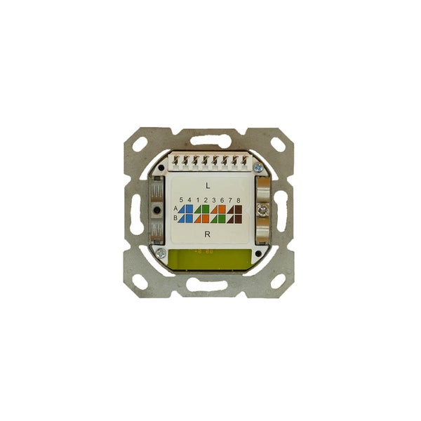 ProfiPatch Netzwerkdose LAN Dose Cat6A 500MHz Unterputz 1x RJ45 Port Anschluss rechts/links POE CAT7,CAT6A,CAT6,CAT5 geschirmt weiß