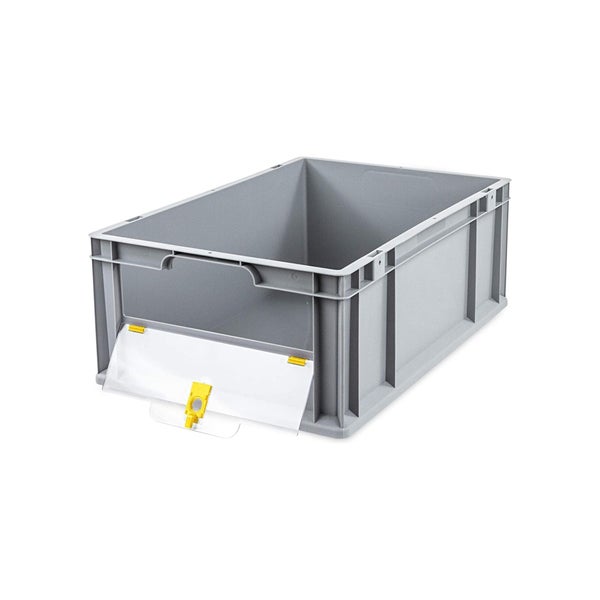 PROREGAL SparSet 5x Eurobox NextGen Insight Cover HxBxT 22 x 40 x 60 44 Liter Niedrig/Gelb Eurobehälter Transportbox