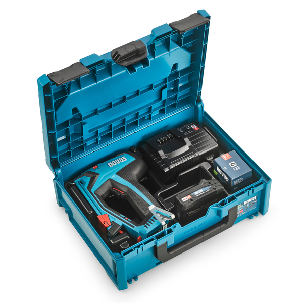Novus Tools Akkutacker J-551 metaBOX Set, Premium-Tacker geeignet für Folien & Zierleisten 031-0366