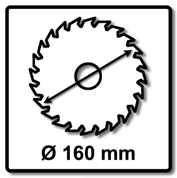 Sägeblattdurchmesser 160 Millimeter Symbol