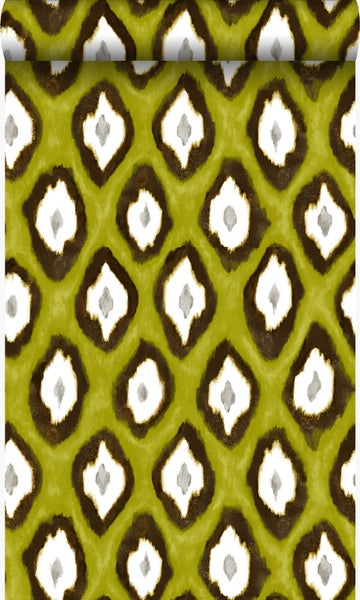 Origin Wallcoverings Tapete Ikat-Motiv Ockergelb - 53 cm x 10.05 m - 346921