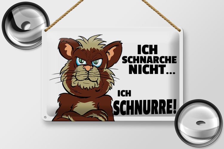 Blechschild Spruch 30x20cm ich schnarche nicht ich schnurre