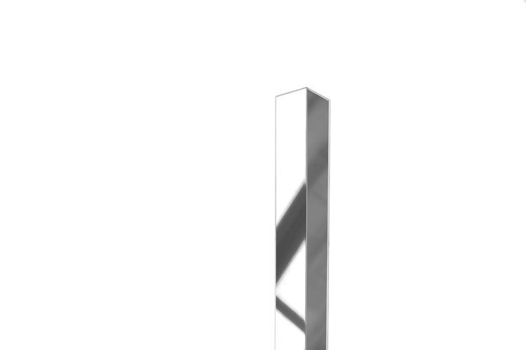 Inneneck-Li-Profil aus Edelstahl  2 cm x 2 cm x 244 cm – poliertes Silber