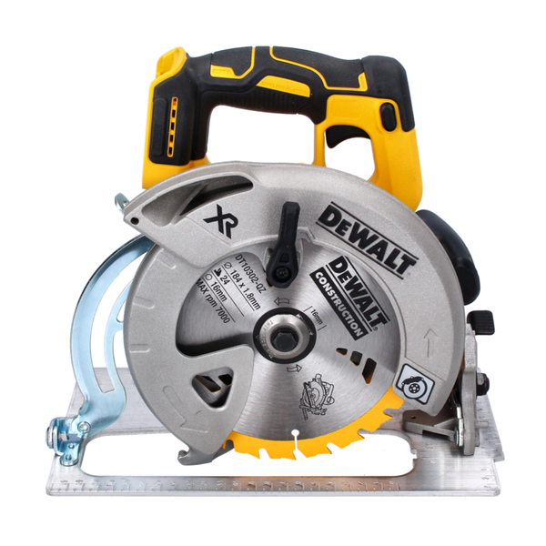 DeWALT Handkreissäge mit 184 Millimeter Sägeblatt und XR Technologie für präzise Schnitte in Holz.