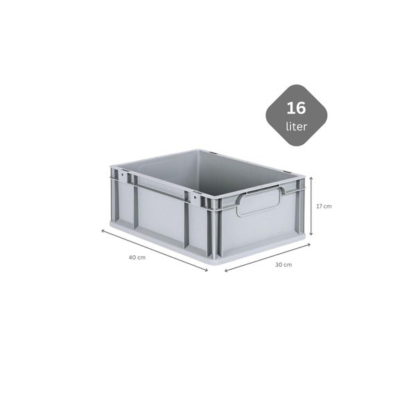 PROREGAL Spar Set 5x Eurobox Nextgen Economy Mit Auflagedeckel & 4x Schiebeschnappverschlüsse Schwarz Griffe Geschlossen HxBxT 17 x 30 x 40 cm