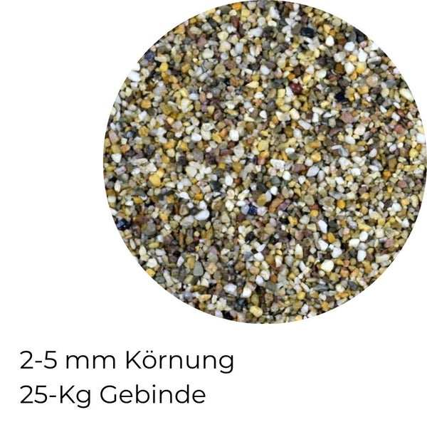 Kieselsteine Garten Quarzkies Zierkies 2-5 mm 25 kg Buntkies Teichkies Aquarium Kies Weg Steinteppich Zierstein Quarz
