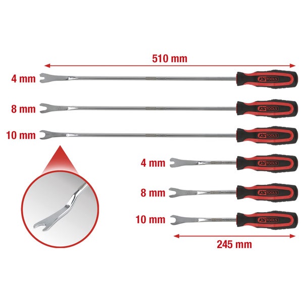KS Tools Schaber-Satz mit verschiedenen Größen und KS Tools Logo