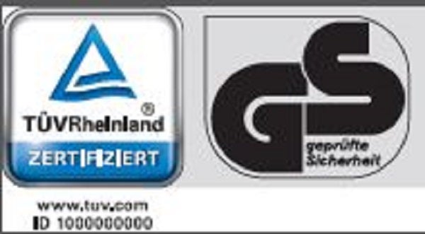 TÜV Rheinland Zertifiziert Siegel und GS Geprüfte Sicherheit Siegel