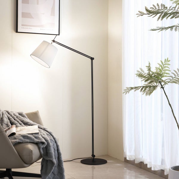 Lucande Stehlampe Caelia (Modern) in Schwarz aus Metall (1 flammig, E27) - Stehleuchte Standleuchte Floor Lamp Wohnzimmerlampe Wohnzimmerleuchte