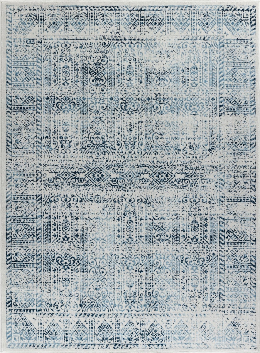 Vintage Orientalischer Teppich - Blau/Weiß - 120x170cm - DANIA