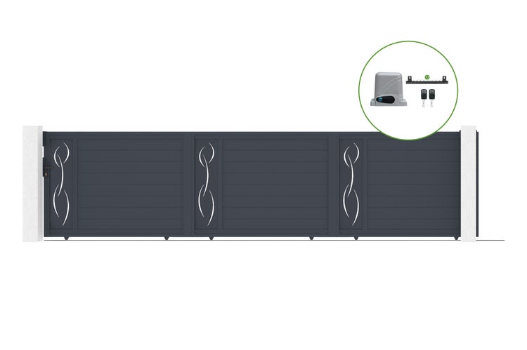Schiebetor 6m LIFE H.140cm Aluminium + RANGER C300 Motorisierung