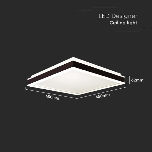 V-TAC VT-7782-B - Square Designer Dome Lights - Schwarz - IP20 - 24W - 2450 Lumen - 4000K
