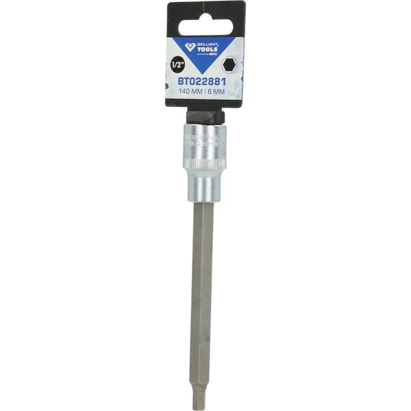 BRILLIANT TOOLS 1/2 Innensechskant Bit-Stecknuss 140 mm lang 6 mm - BT022881