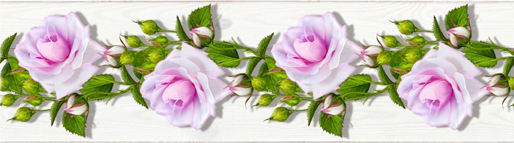 Dekorative Bordüre mit Rosenblütenmuster für Wandgestaltung