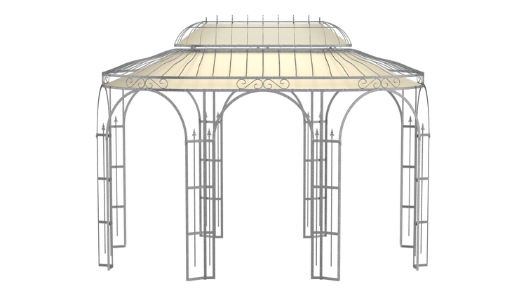 Pavillon ELEO Verona 4 x 2,9 m feuerverzinkt | mit Sonnensegel ecru