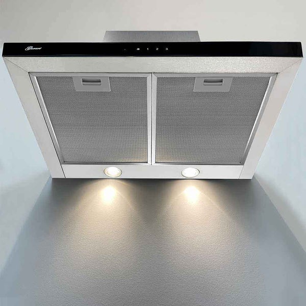 Wandhaube mit Metallfettfiltern und integrierter LED Beleuchtung