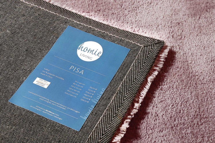 Teppich Altrosa Flieder Hochflor Pisa  Homie Living 130x190 cm
