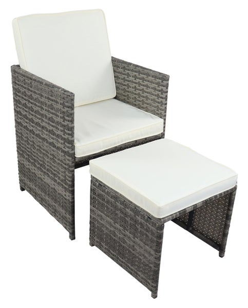 9-tlg Sitzgruppe Gartenmöbel Set Rattan Raloso
