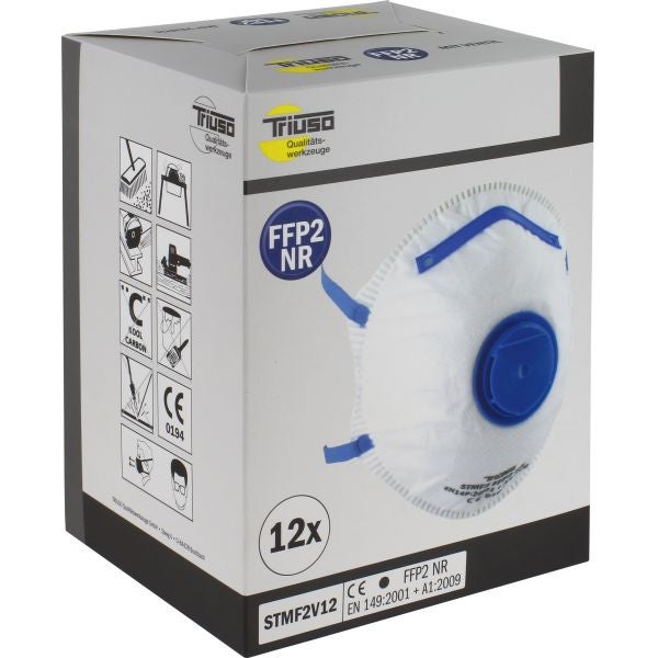 Triuso Schutzmasken FFP2 + Ventil Industrie - 12 Stück je Verpackungseinheit
