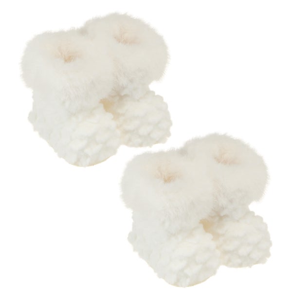 Zwei Paar Baby-Fellschuhe