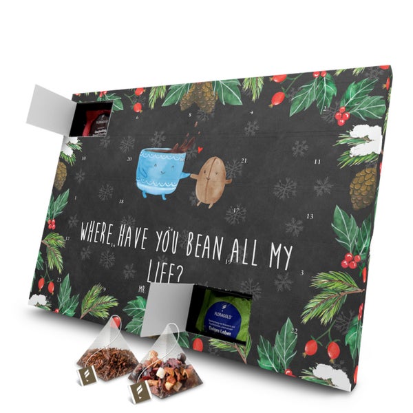Mr. & Mrs. Panda Tee Adventskalender Kaffee Bohne - Schwarz