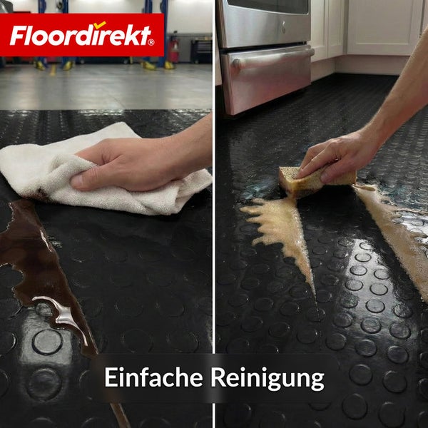 Reinigungstest einer Bodenmatte mit Noppen von Floordirekt