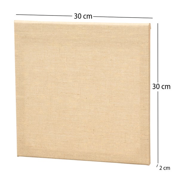 Leinwand Jute 4er Set 30x30 cm (LxB) transparent grundiert, malfertig braun