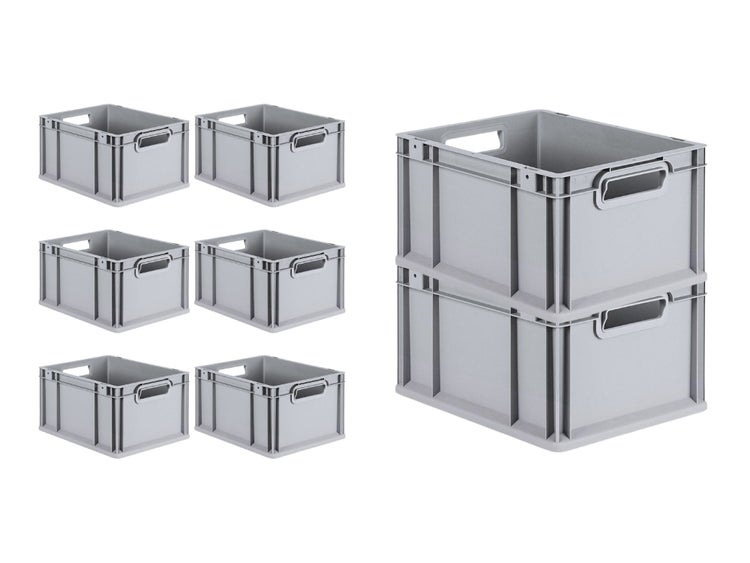 PROREGAL Spar Set 8x Eurobox Nextgen Economy Griffe Offen HxBxT 22 x 30 x 40 cm 20 Liter Eurobehälter Transportbox Transportbehälter