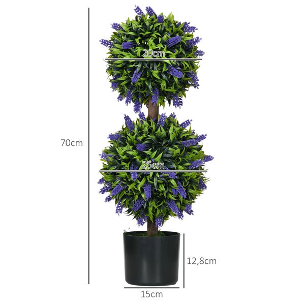 HOMCOM, Künstliche Pflanzen, Zimmerpflanze, 15L x 15B x 70H cm, PE, Grün
