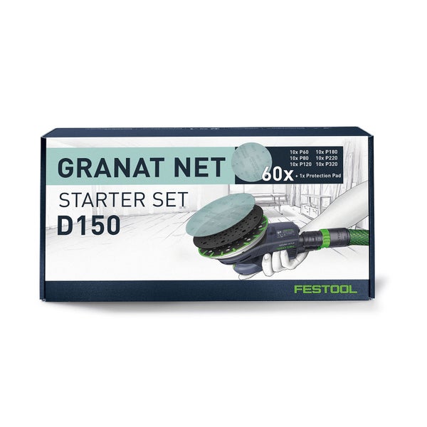 Festool Granat Net Schleifscheiben Starter Set D150 in Produktverpackung