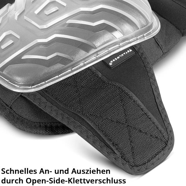 Detailaufnahme eines Knieschoners mit Klettverschluss