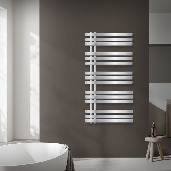 ECD Germany Iron EM Design Badheizkörper Elektrisch mit Heizstab 1200W - 600 x 1200 mm - Chrom - Paneelheizkörper Heizkörper Handtuchwärmer Handtuchtrockner Designheizkörper