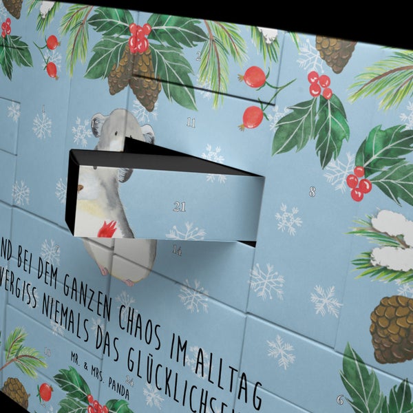 Mr. & Mrs. Panda Befüllbarer Adventskalender Chinchilla Blume - Blau Pastell