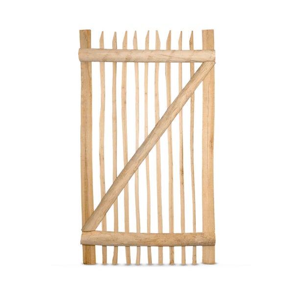 Staketenzaun-Tor (genagelte Ausführung), Edelkastanie B100 cm H180 cm