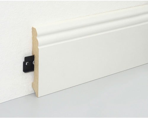Sockelleiste Fichte/Kiefer weiß RAL 9010 lackiert L0114L 18x115x2400 mm
