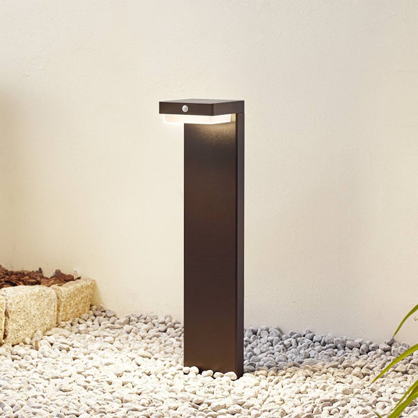 Lindby LED Solarleuchten Eleazar dimmbar (spritzwassergeschützt (Modern) in Schwarz aus Aluminium (1 flammig, ) - Solarlampe Solarleuchte Garten