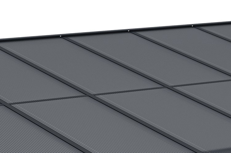 Terrassenüberdachung garten alu Grau KLEO - Höhe verstellbar 495x300x225/270 cm - mit Polycarbonat Dach Grau halbtransparent 6mm Auch Pergola/Carport