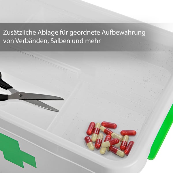 BigDean 2 Stück Medizinbox 6,5 L aus BPA-freiem & lebensmittelechtem Kunststoff – Medikamentenbox für Salben, Tabletten und Verbände – Koffer Organizer Made in Europe