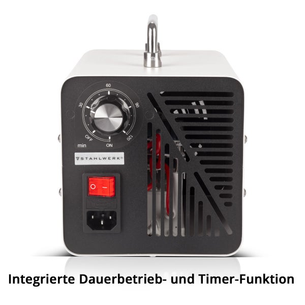 Ozonisator mit Zeitschaltuhr und STAHLWERK Logo