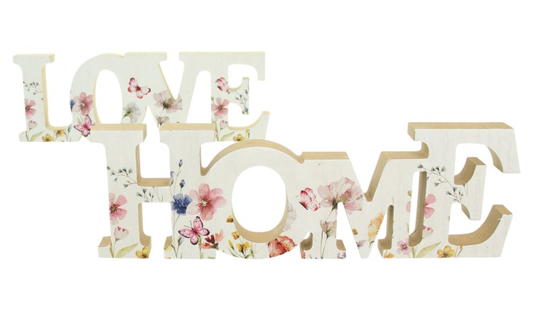 FRANK FLECHTWAREN | Schriftzug Love Home, 2tlg., MDF, 29 x 2 x 10,5 cm