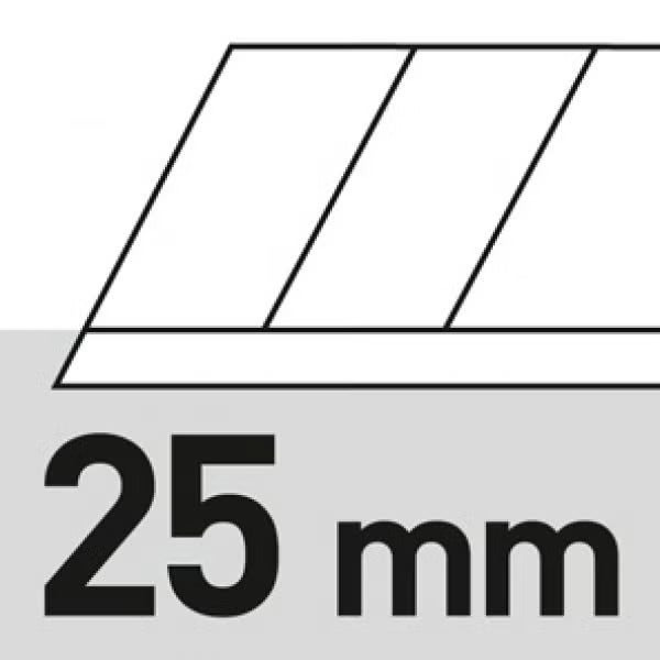 Symbolbild zur Kennzeichnung einer Materialstaerke von 25 Millimeter