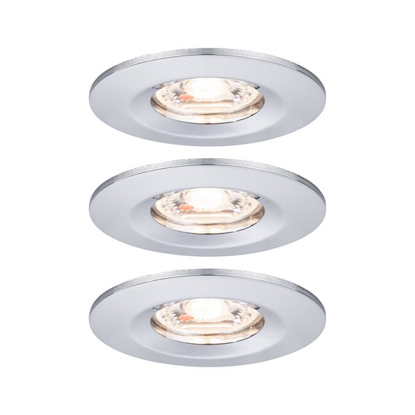 LED Einbauleuchte Nova Mini Coin Basisset starr IP44 rund 65mm Coin 3x4W 3x310lm 230V 2700K Chrom