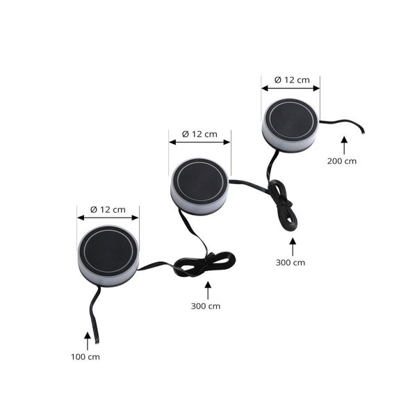 Lindby LED Smart Home Wegbeleuchtung Garten Kyren dimmbar (Modern) in Schwarz (3 flammig, )