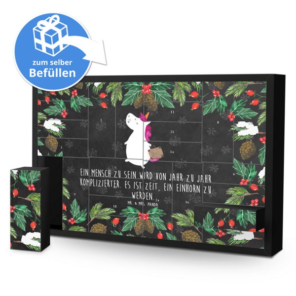 Mr. & Mrs. Panda Befüllbarer Adventskalender Einhorn Koffer - Schwarz
