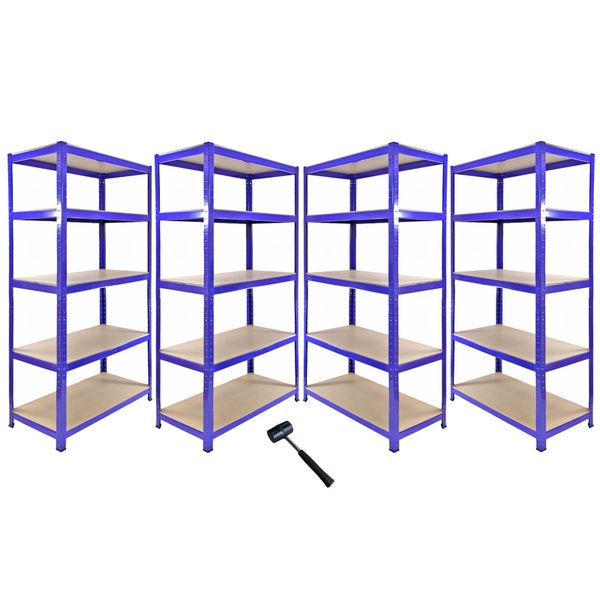 Monster Racking T-Rax Eckregal & 4x 90cm Lagerregal, Blau