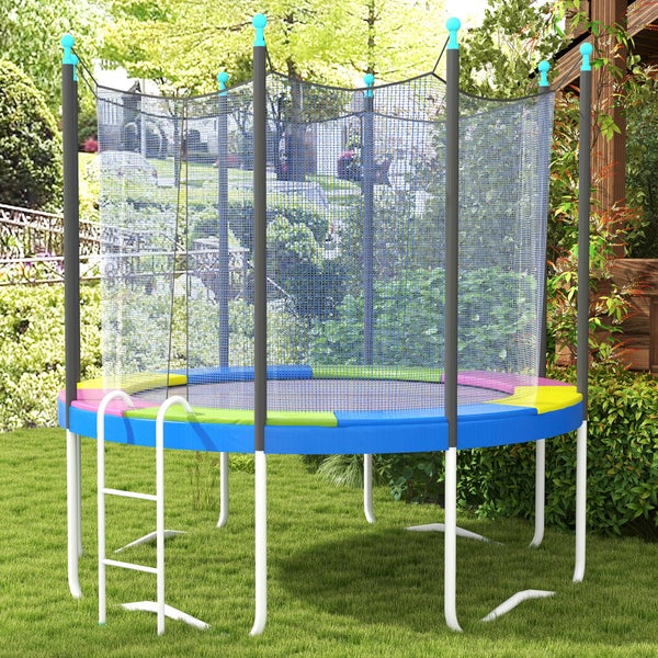 SPORTNOW Trampolin Randabdeckung Ø244 cm breit, Reißfest UV-resistent Federabdeckung, Wasserdicht, Trampolinzubehör Randschutz Sicherheitsnetz Ersatzteile für Gartentrampoline, Bunt