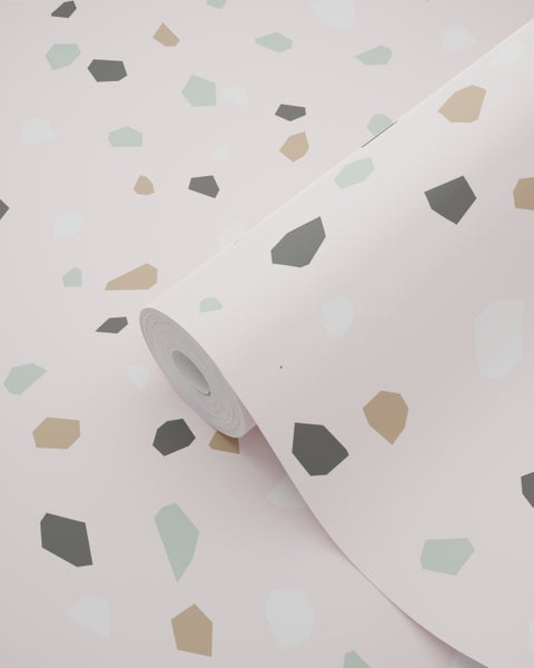 Tapetenrolle mit abstraktem Steindekor