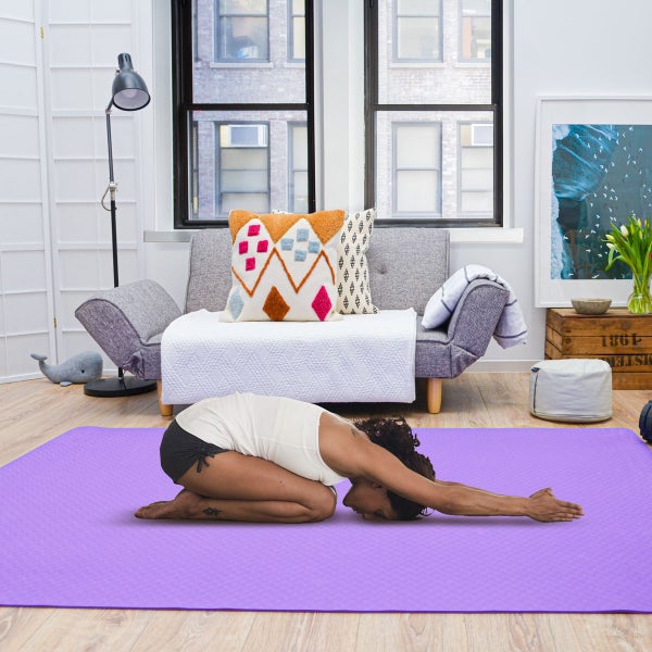 200x116 XXL Fitnessmatte - Rutschfest  - 6mm Extra Breite Yogamatte Aubergine